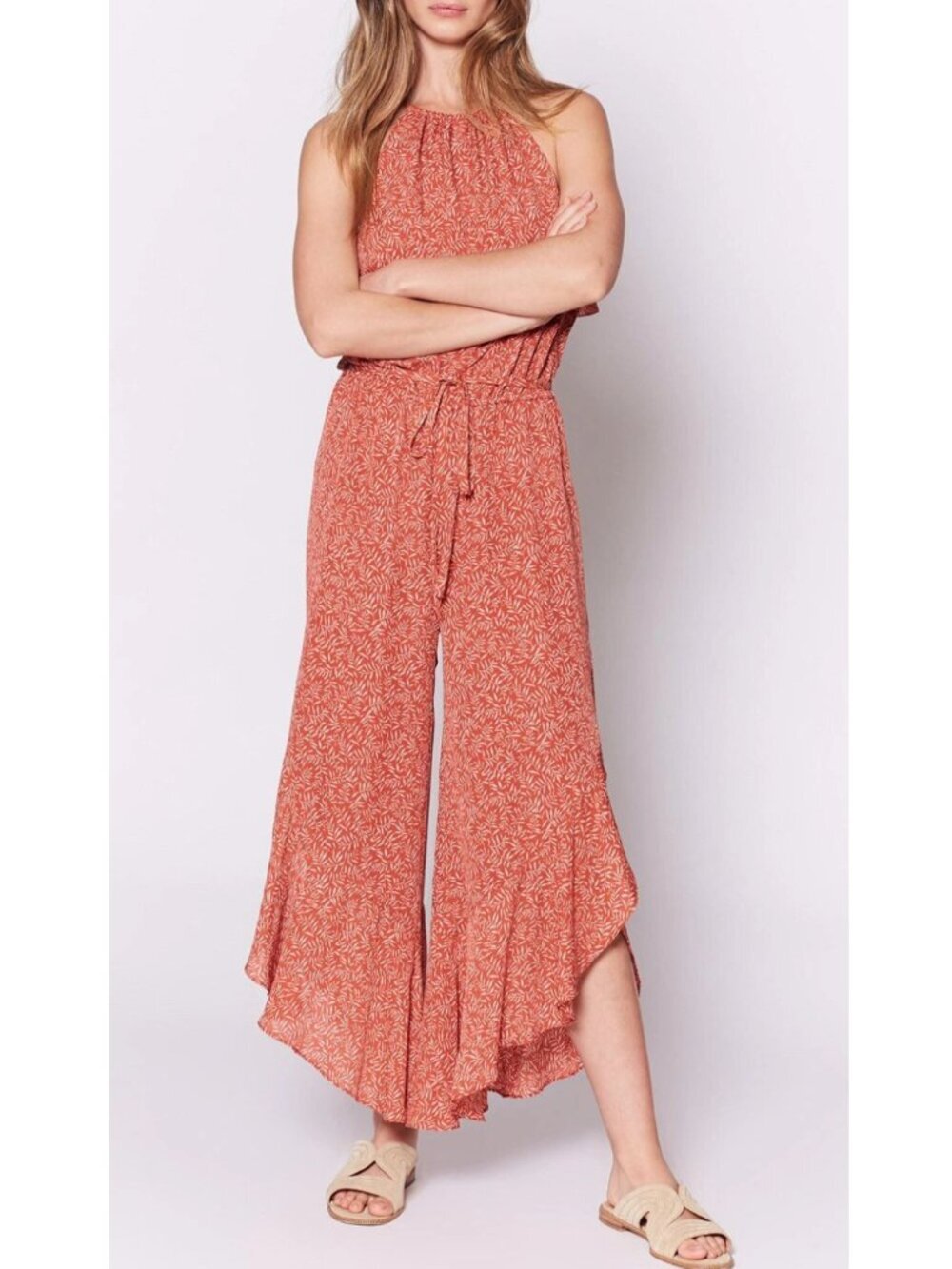 Joie Jael Silk Cinnamon Red Jumpsiut Romper Size XS